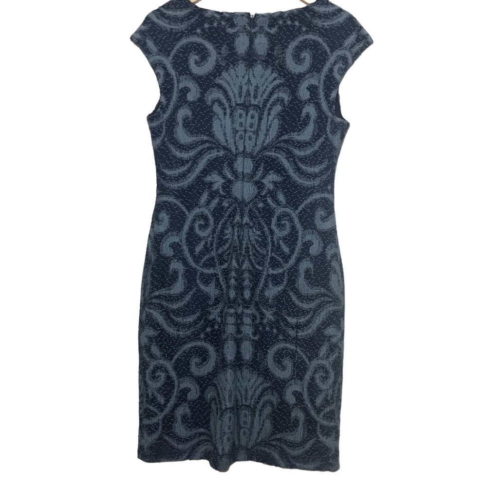 Julia Jordan Blue Crochet Lace Sheath Dress Cap Sleeve Women’s Size 8 - Picture 7 of 9